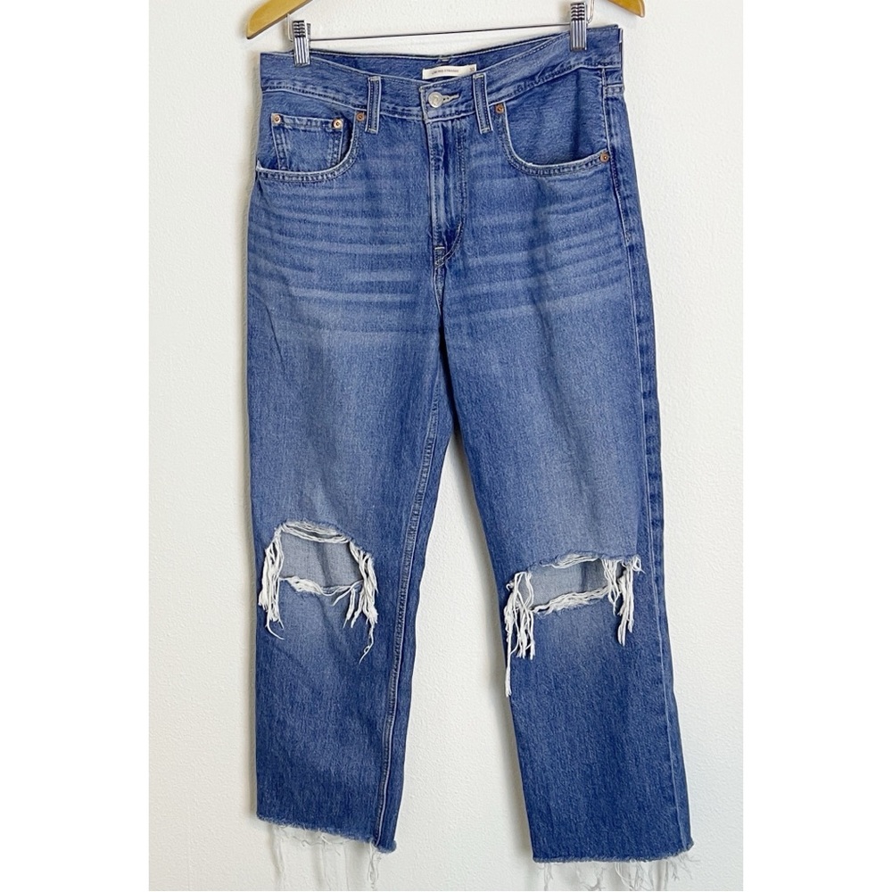 Levi’s Low Pro Straight distressed jeans 30